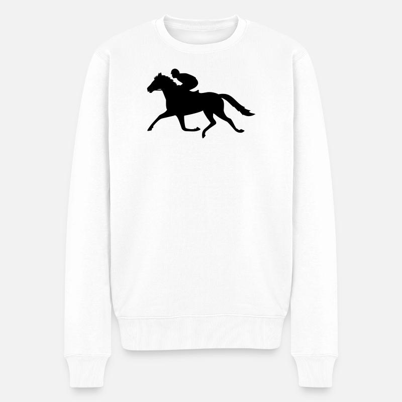 reiter reiten pferdesport - Männer Premium Bio Pullover - Weiß
