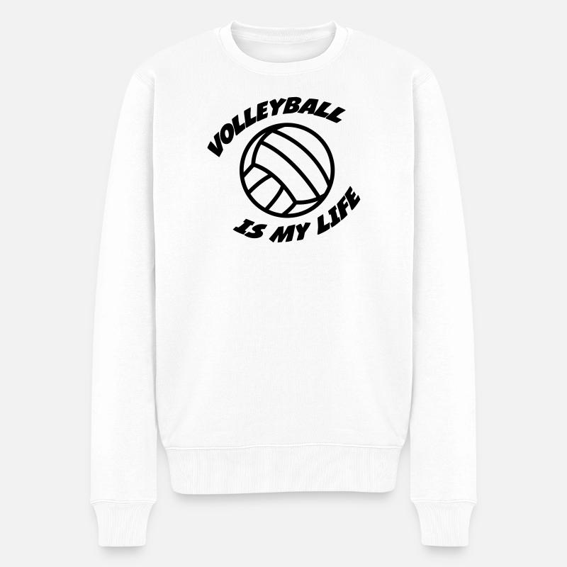 Volleyball - Männer Premium Bio Pullover - Weiß