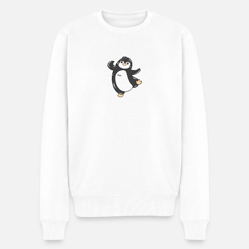 Pinguin - Männer Premium Bio Pullover - Weiß