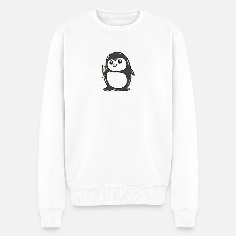 Pinguin - Männer Premium Bio Pullover - Weiß