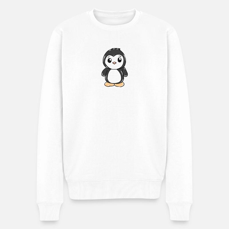 Pinguin - Männer Premium Bio Pullover - Weiß