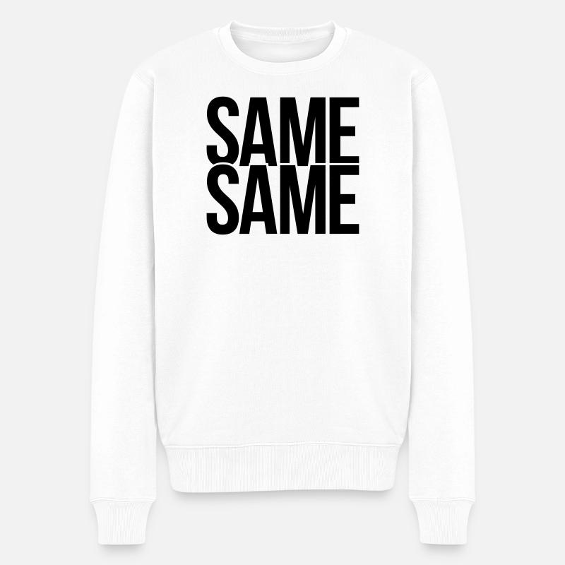 same same - Männer Premium Bio Pullover - Weiß