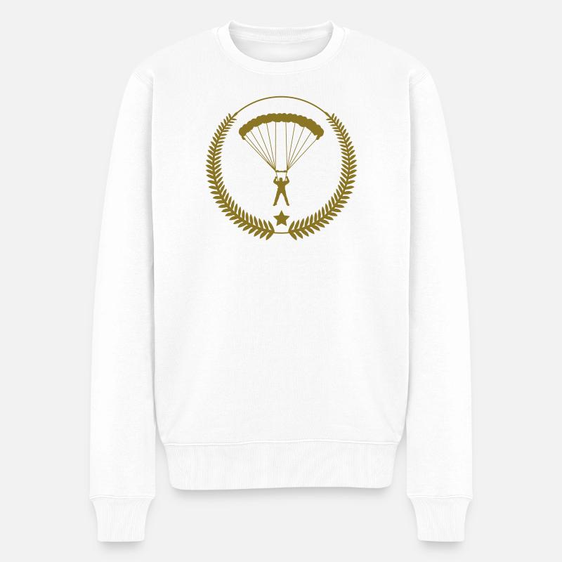 Skydiving - Männer Premium Bio Pullover - Weiß