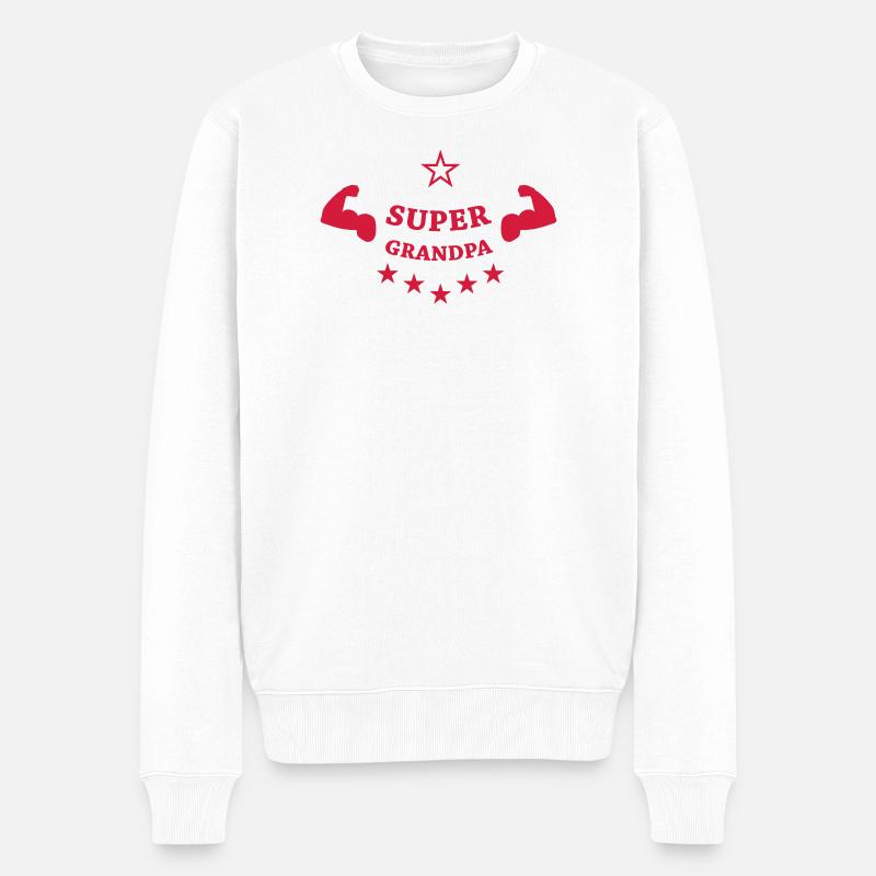 Super Grandpa ! - Männer Premium Bio Pullover - Weiß