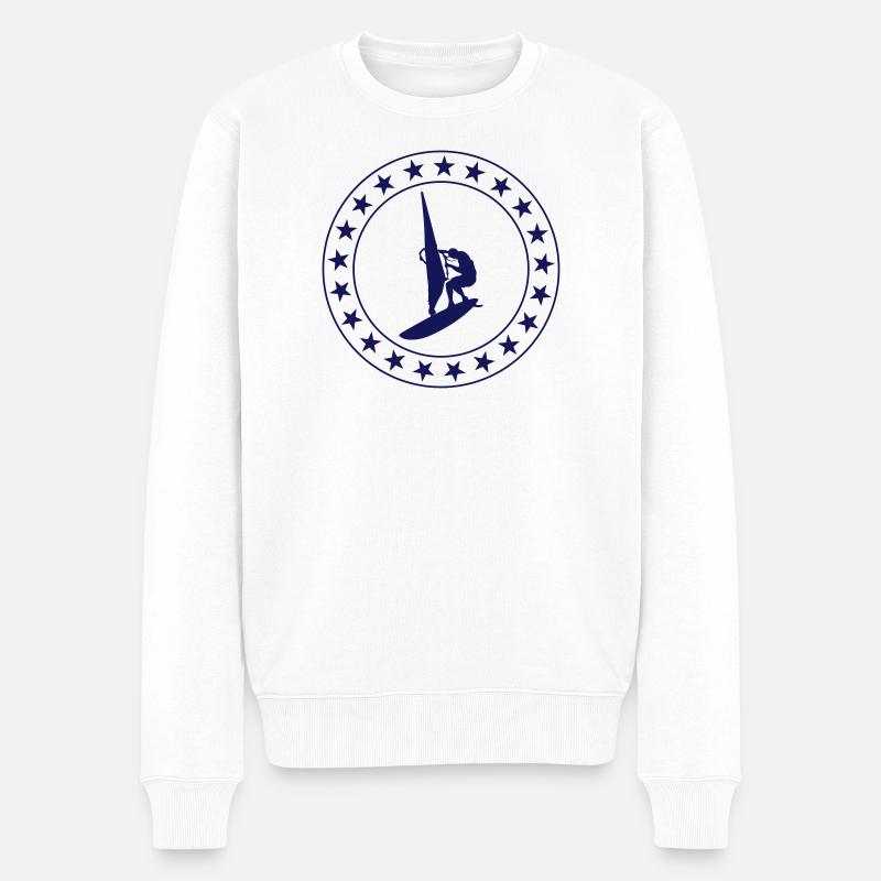 Windsurfing / Windsurfen / Planche à voile - Pull Premium bio Homme - blanc
