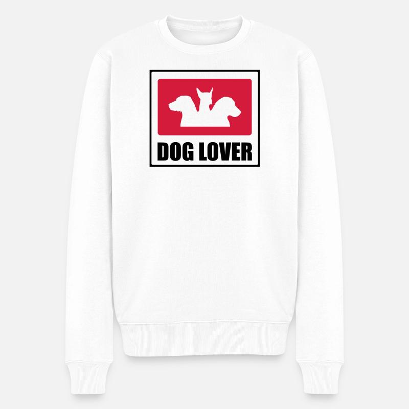 Dog Lover - Männer Premium Bio Pullover - Weiß