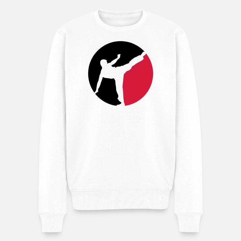 Karate - Männer Premium Bio Pullover - Weiß