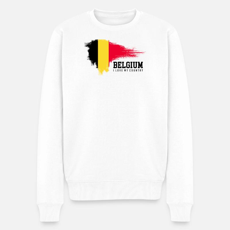 Éclaboussure jaune Rouge - Pull Premium bio Homme - blanc