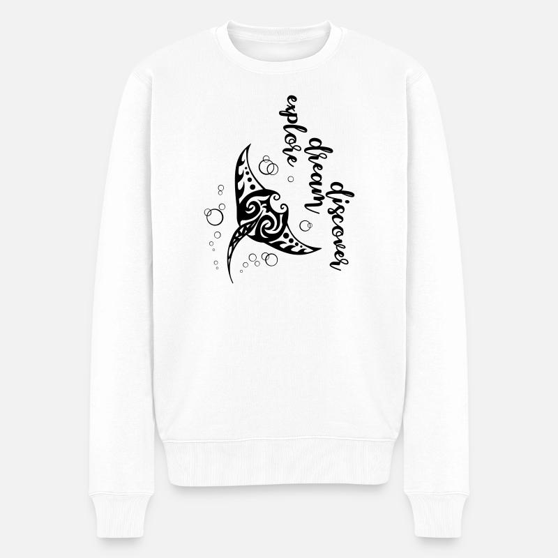 Explore Dream Discover - Manta - Männer Premium Bio Pullover - Weiß