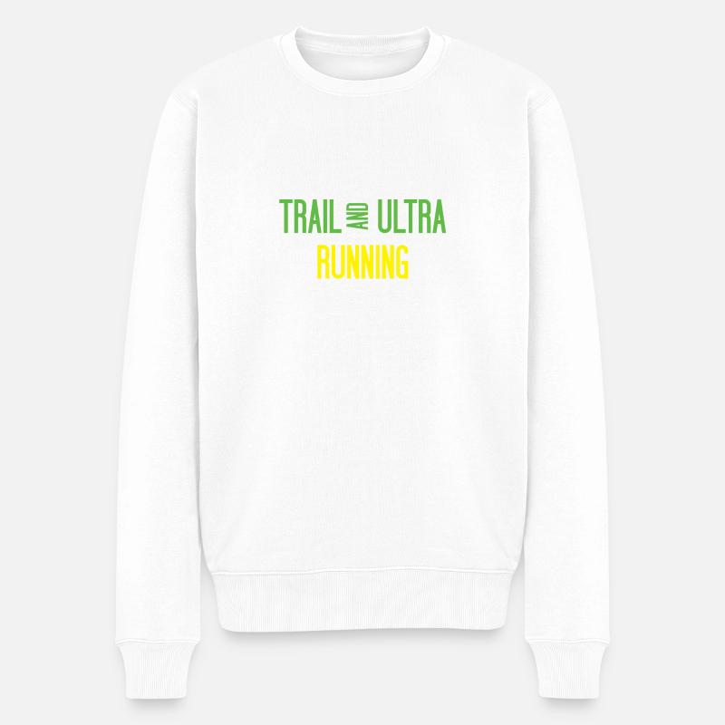 Trail und Ultra Running - Männer Premium Bio Pullover - Weiß
