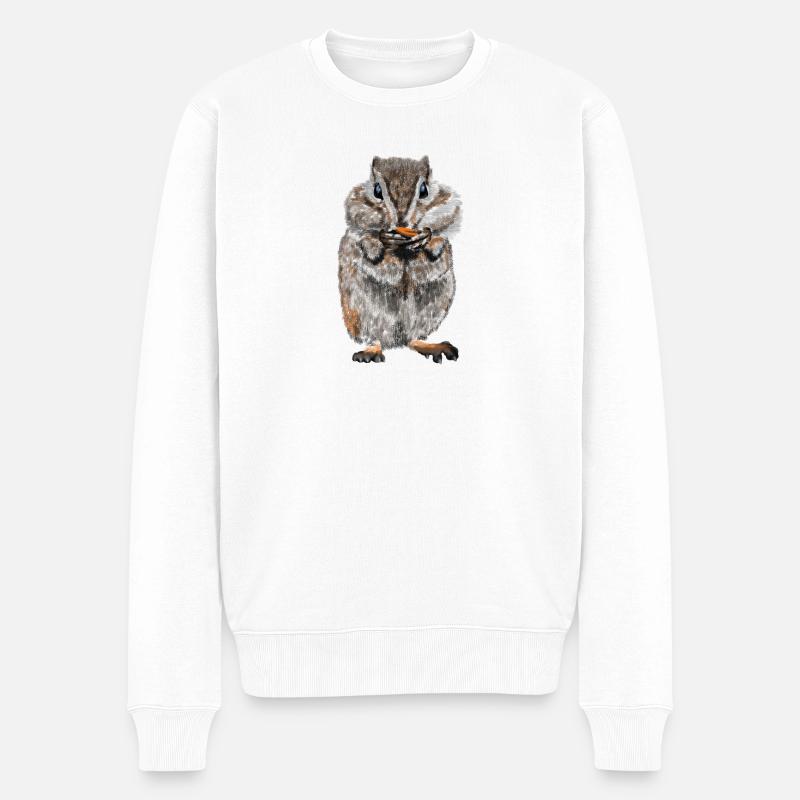 Hamster - Männer Premium Bio Pullover - Weiß