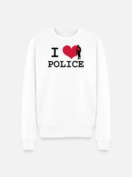 I Love Police - Pull Premium bio Homme - blanc
