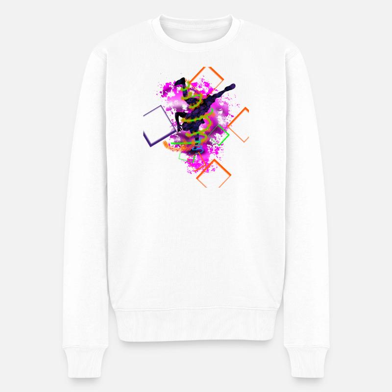 Hip Hop - Männer Premium Bio Pullover - Weiß