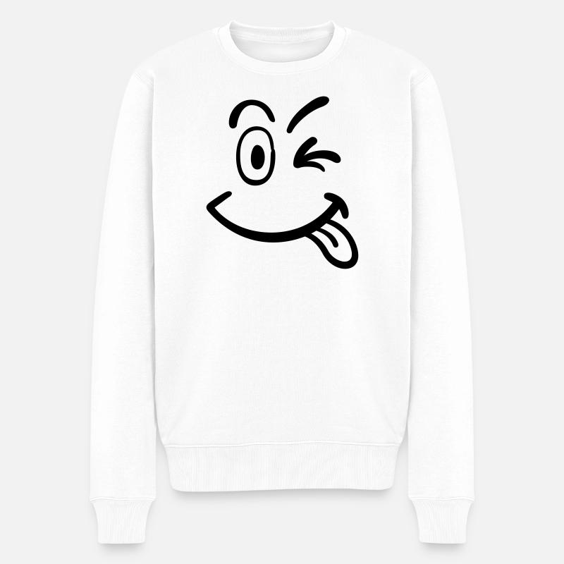 smiley - Pull Premium bio Homme - blanc