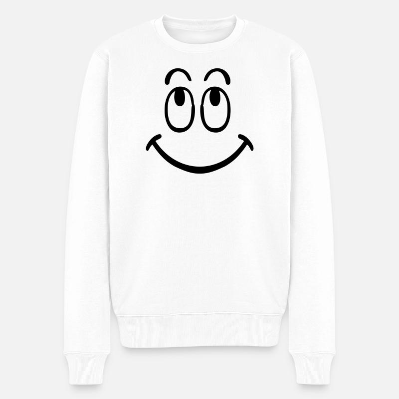 smiley - Männer Premium Bio Pullover - Weiß