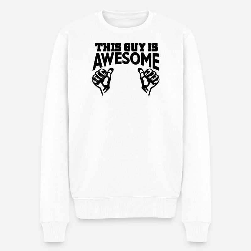 awesome - Männer Premium Bio Pullover - Weiß