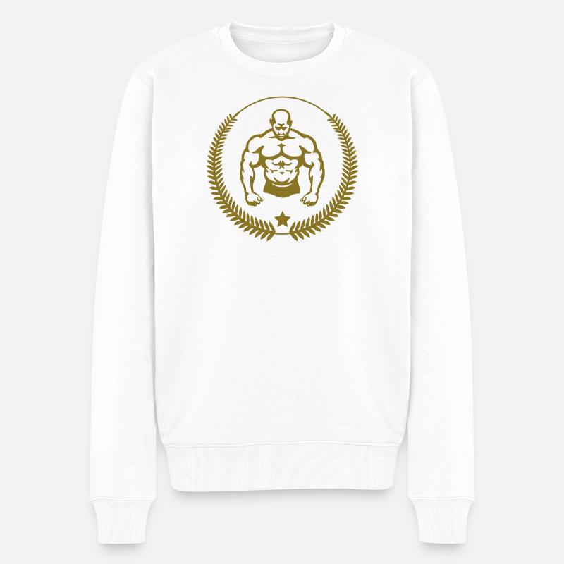 Strength / Krafttraining / Musculation - Männer Premium Bio Pullover - Weiß