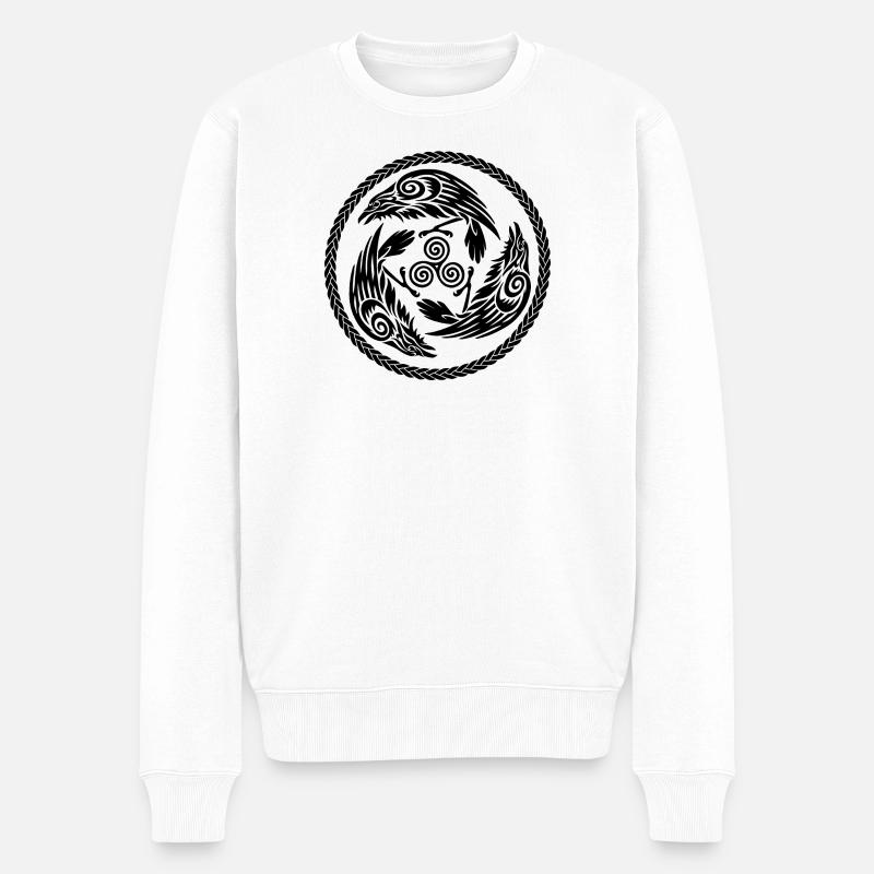 Morrigan - Männer Premium Bio Pullover - Weiß