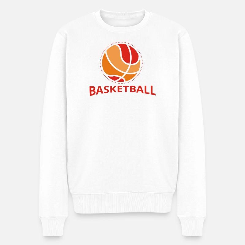 Basketball Retro Design - Männer Premium Bio Pullover - Weiß