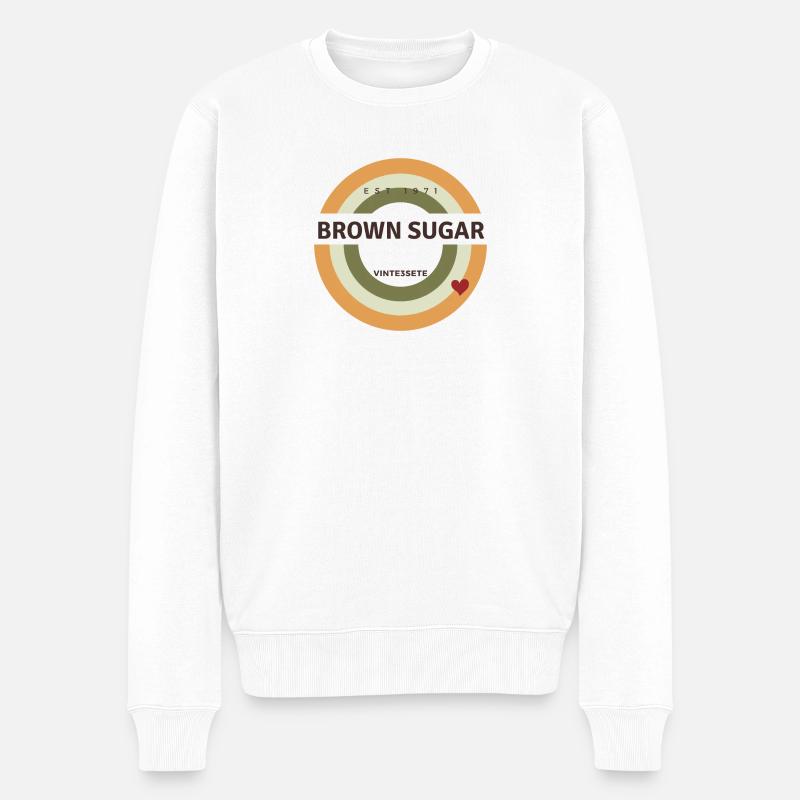 Brauner Zucker - Männer Premium Bio Pullover - Weiß