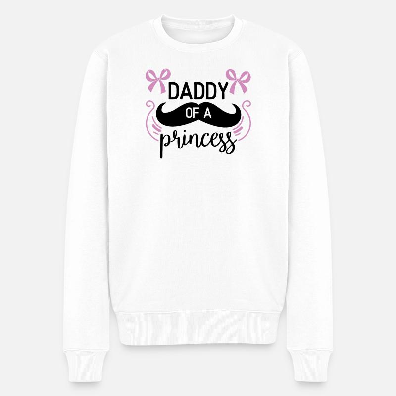 Papa einer Prinzessin - Männer Premium Bio Pullover - Weiß