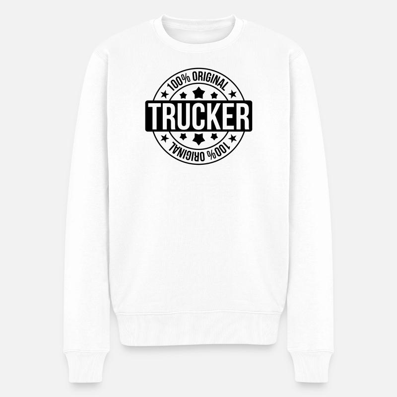 Trucker - Männer Premium Bio Pullover - Weiß