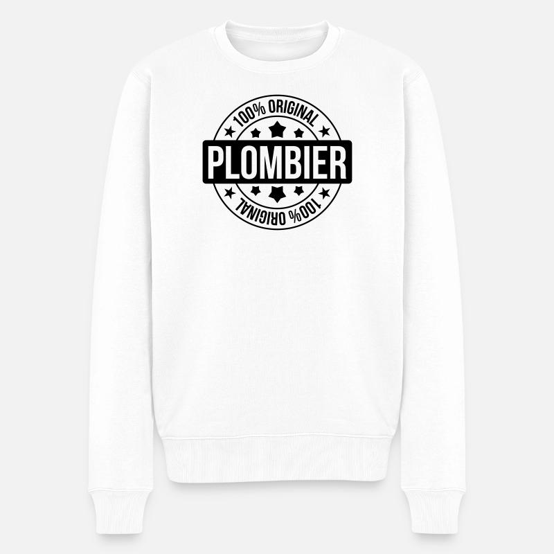 Plombier - Pull Premium bio Homme - blanc