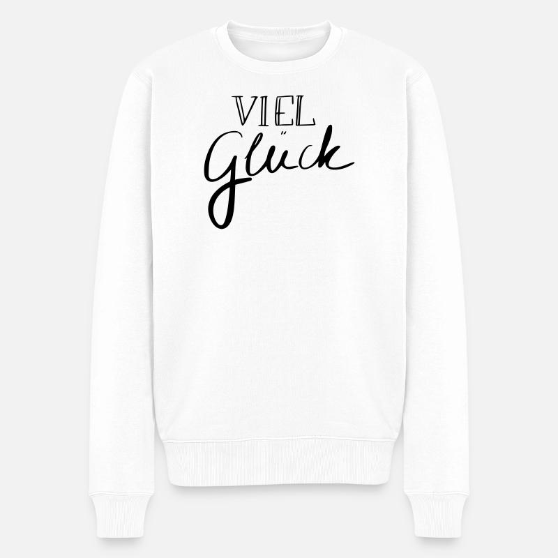 Viel Glück - Männer Premium Bio Pullover - Weiß