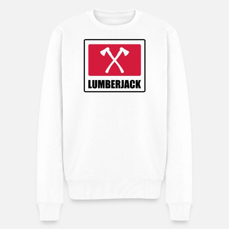 Lumberjack - Männer Premium Bio Pullover - Weiß