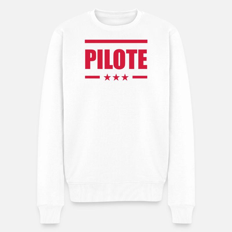 Pilote - Pull Premium bio Homme - blanc