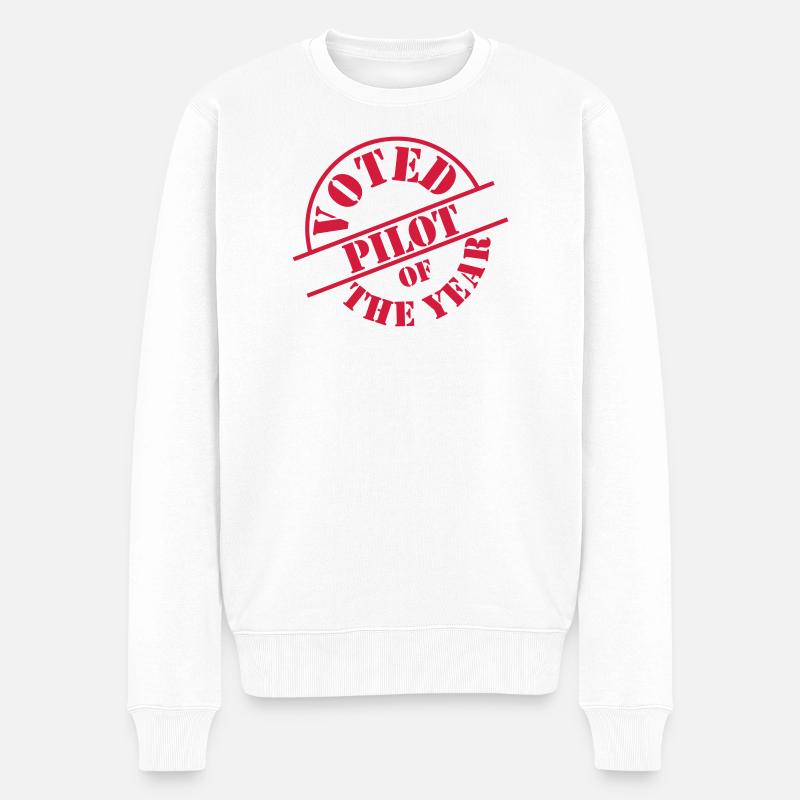 Pilot - Männer Premium Bio Pullover - Weiß
