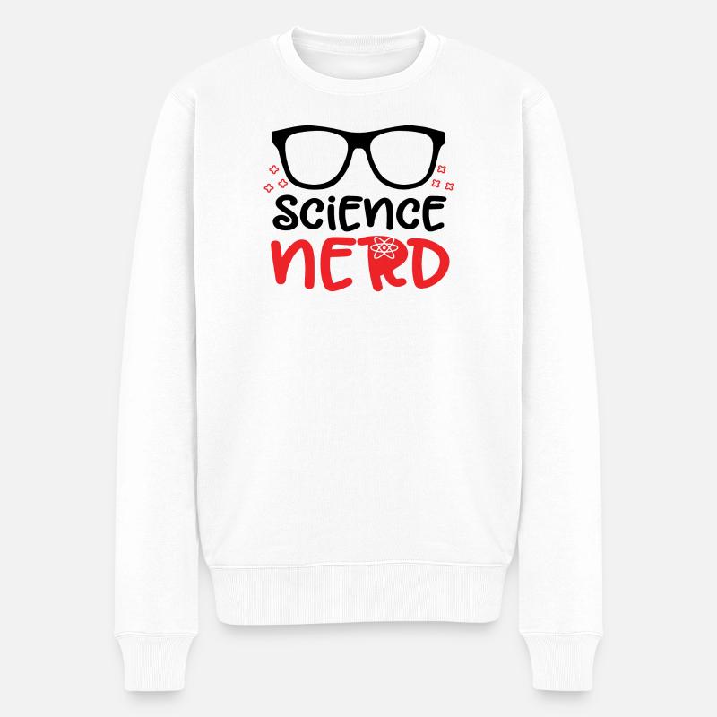 Science Nerd - Männer Premium Bio Pullover - Weiß