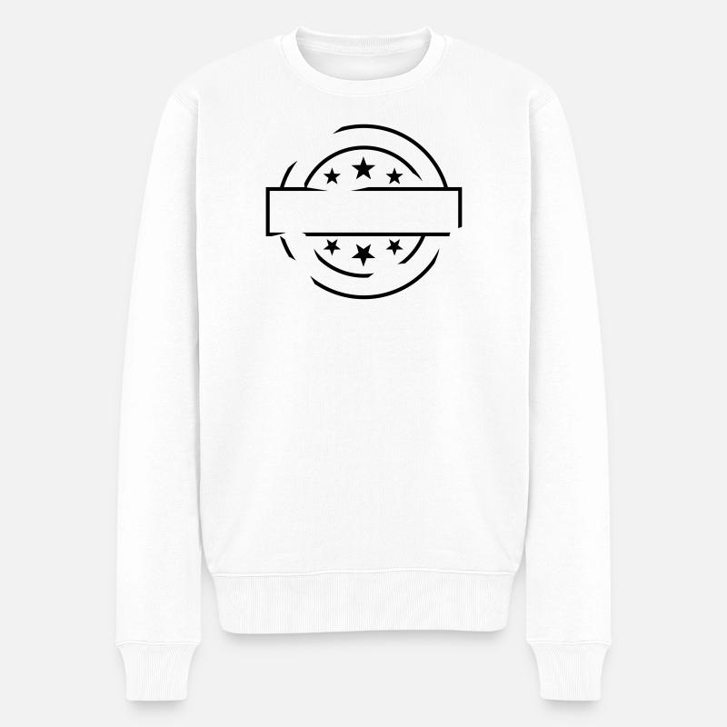 personalisierbar stempel - Männer Premium Bio Pullover - Weiß