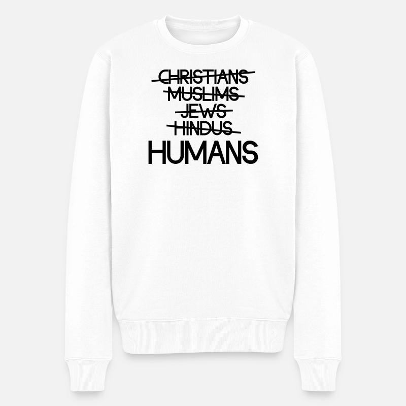 humans - Männer Premium Bio Pullover - Weiß