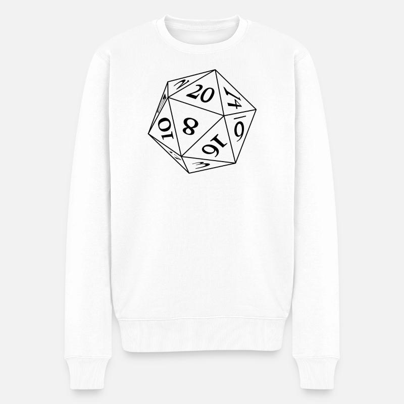 Würfel W20 - Männer Premium Bio Pullover - Weiß