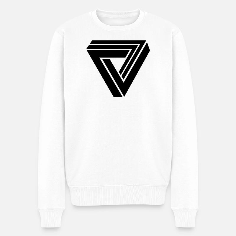 triangle 3d - Pull Premium bio Homme - blanc