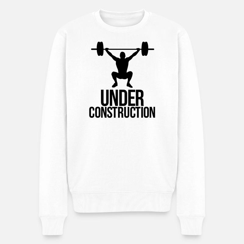 under construction - Männer Premium Bio Pullover - Weiß