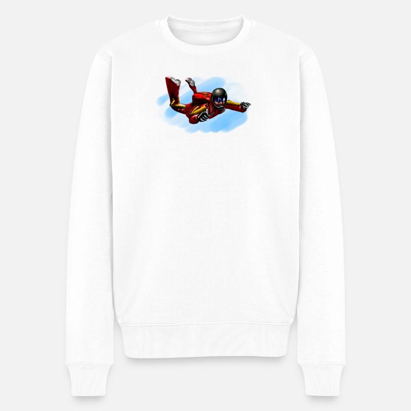 skydiver - Männer Premium Bio Pullover - Weiß