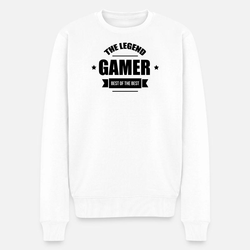 Gamer / Gaming - Männer Premium Bio Pullover - Weiß