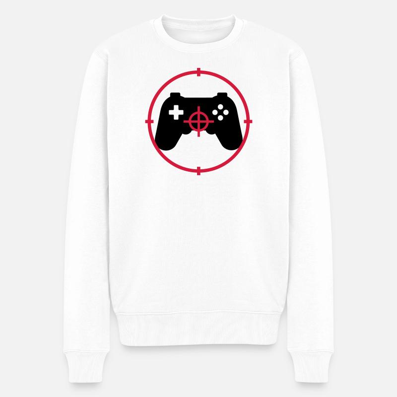 Gamer / Gaming - Männer Premium Bio Pullover - Weiß