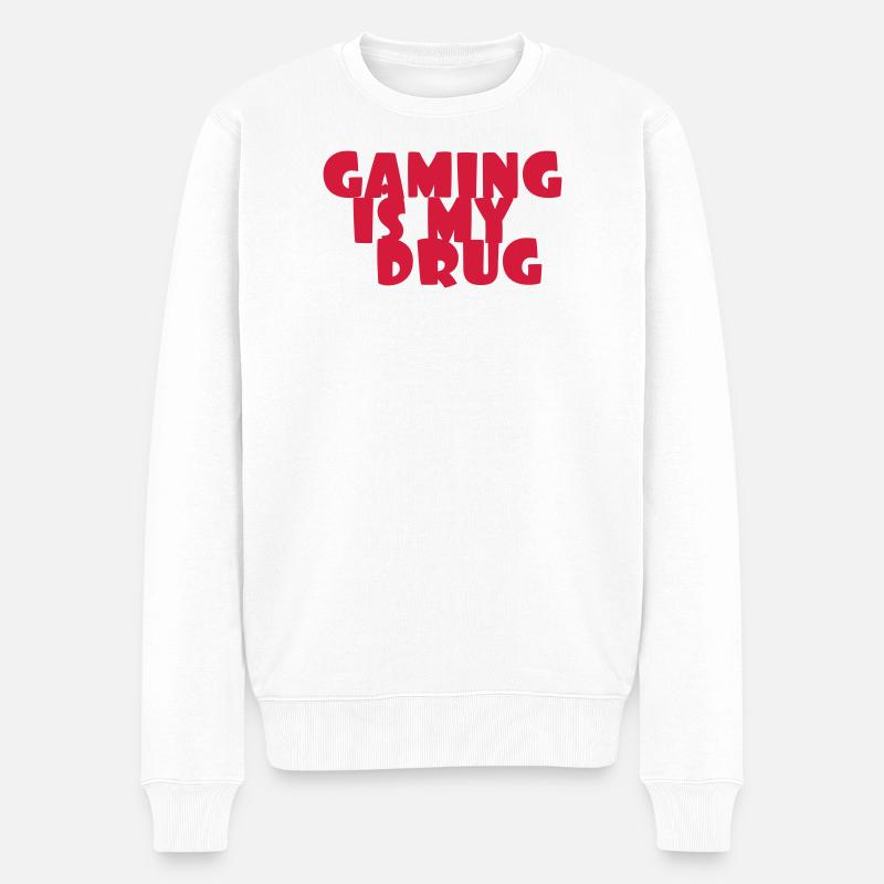 Gamer / Gaming - Männer Premium Bio Pullover - Weiß
