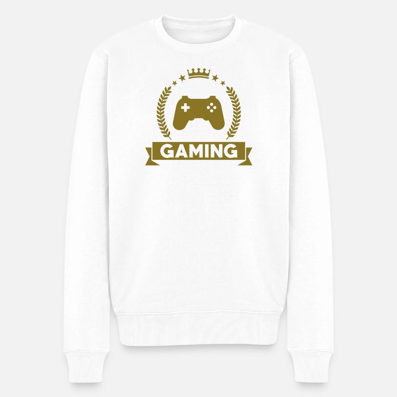 Gamer / Gaming - Männer Premium Bio Pullover - Weiß