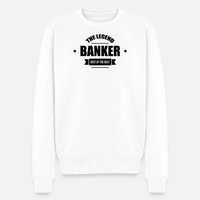 Banker - Männer Premium Bio Pullover - Weiß