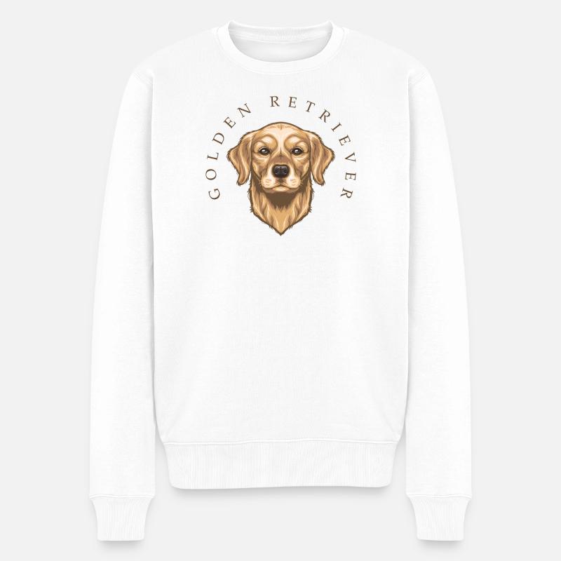 Golden Retriever - Männer Premium Bio Pullover - Weiß