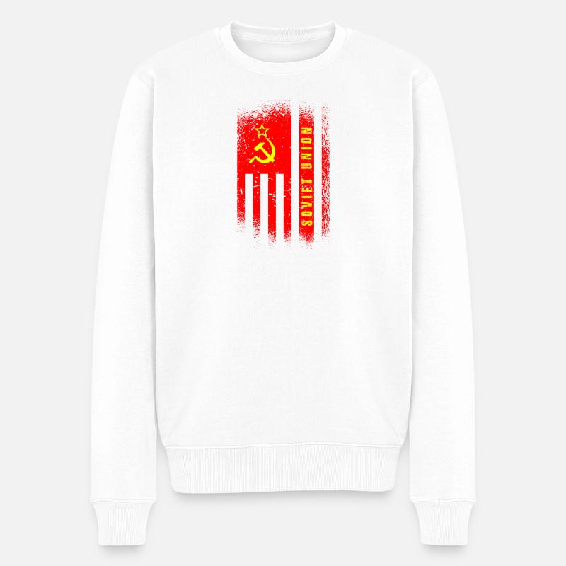 Sowjetunion Flagge / Geschenk UdSSR - Männer Premium Bio Pullover - Weiß