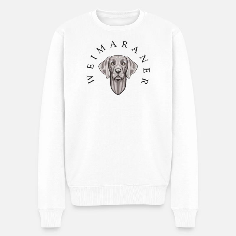 Weimaraner - Männer Premium Bio Pullover - Weiß