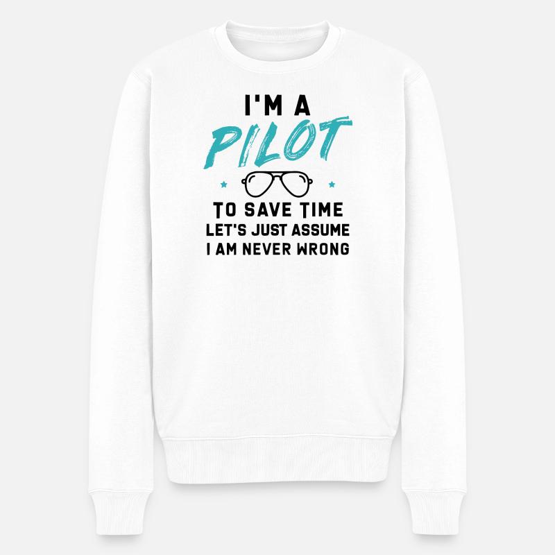 I am a Pilot - Pull Premium bio Homme - blanc