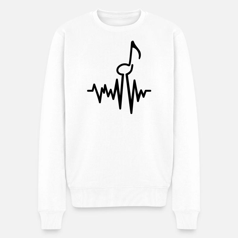 musique - Pull Premium bio Homme - blanc
