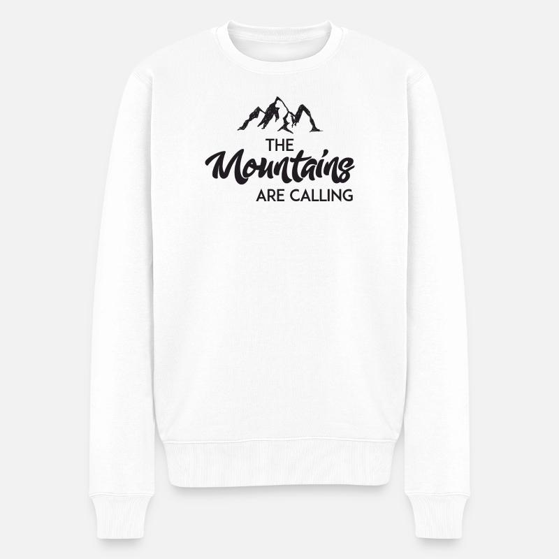 The Mountains Are Calling - Pull Premium bio Homme - blanc