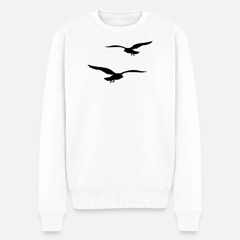 fliegende moewen vogel urlaub - Männer Premium Bio Pullover - Weiß